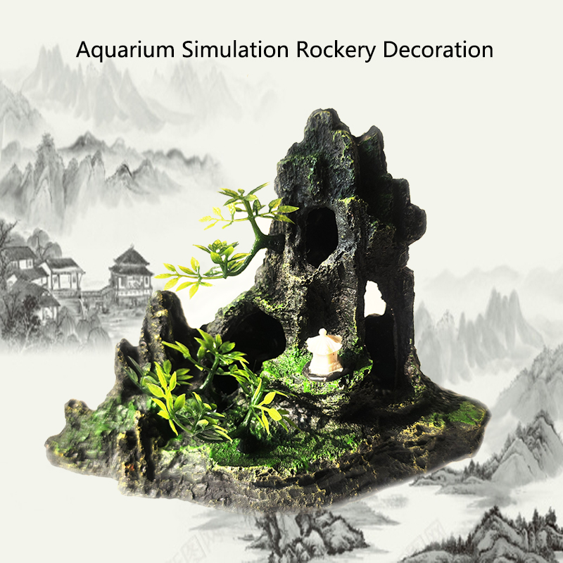 Aquarium Fish Games - Decoración de montaña de roca de