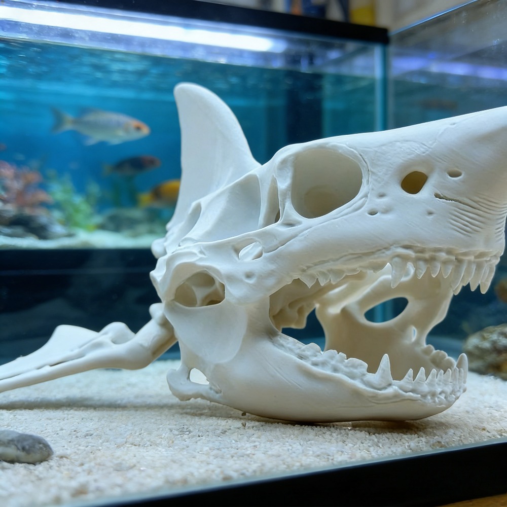 Cráneo de Tiburón Impreso en 3 - Aquarium Fish Games reseña y precio