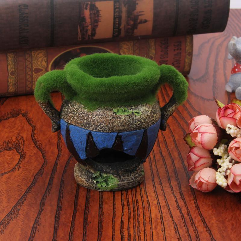 Florero de resina con musgo, a - Aquarium Fish Games reseña y precio