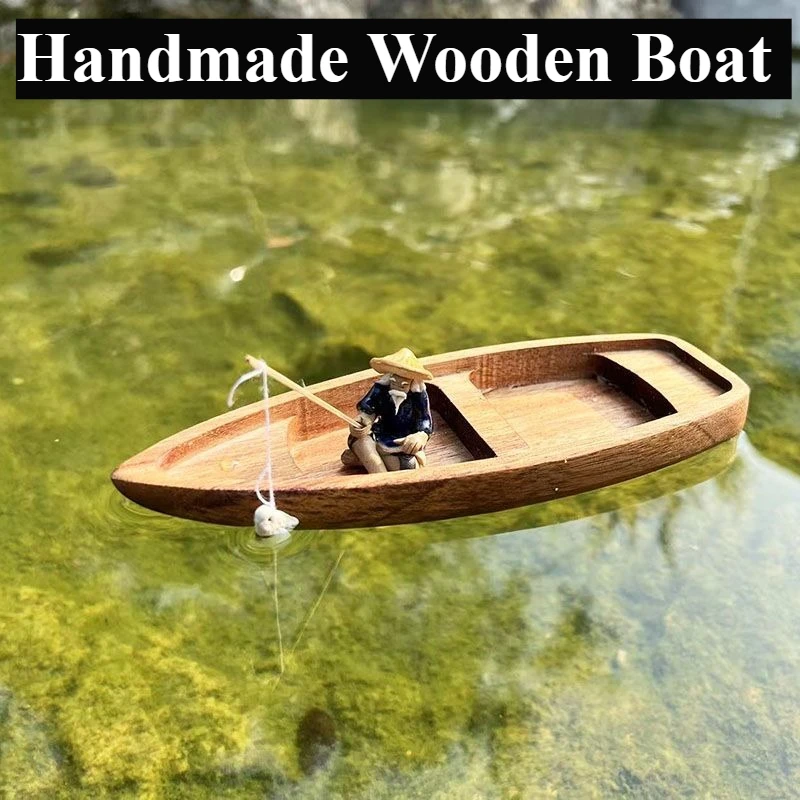 Barco de madera hecho a mano,  - Aquarium Fish Games reseña y precio