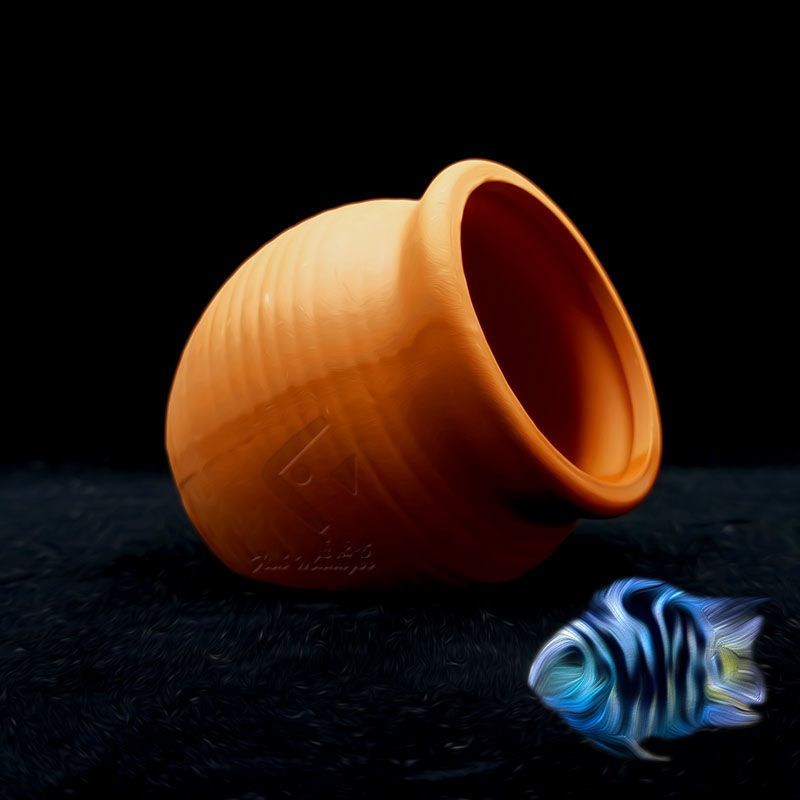 Mini tanque de cerámica para a - Aquarium Fish Games reseña y precio
