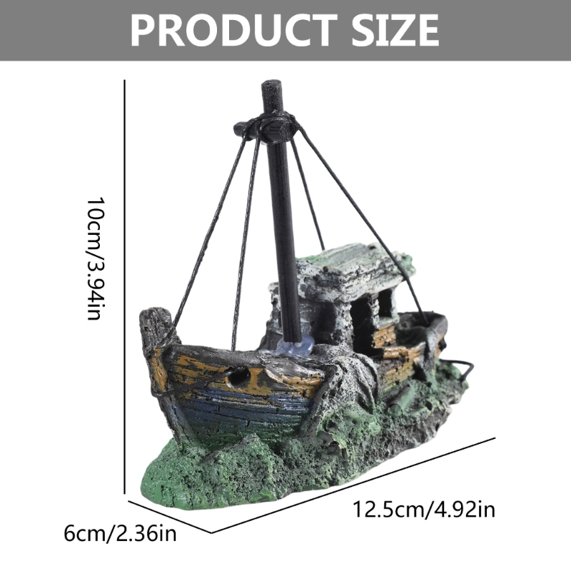Decoración de barco hundido pa - Aquarium Fish Games reseña y precio