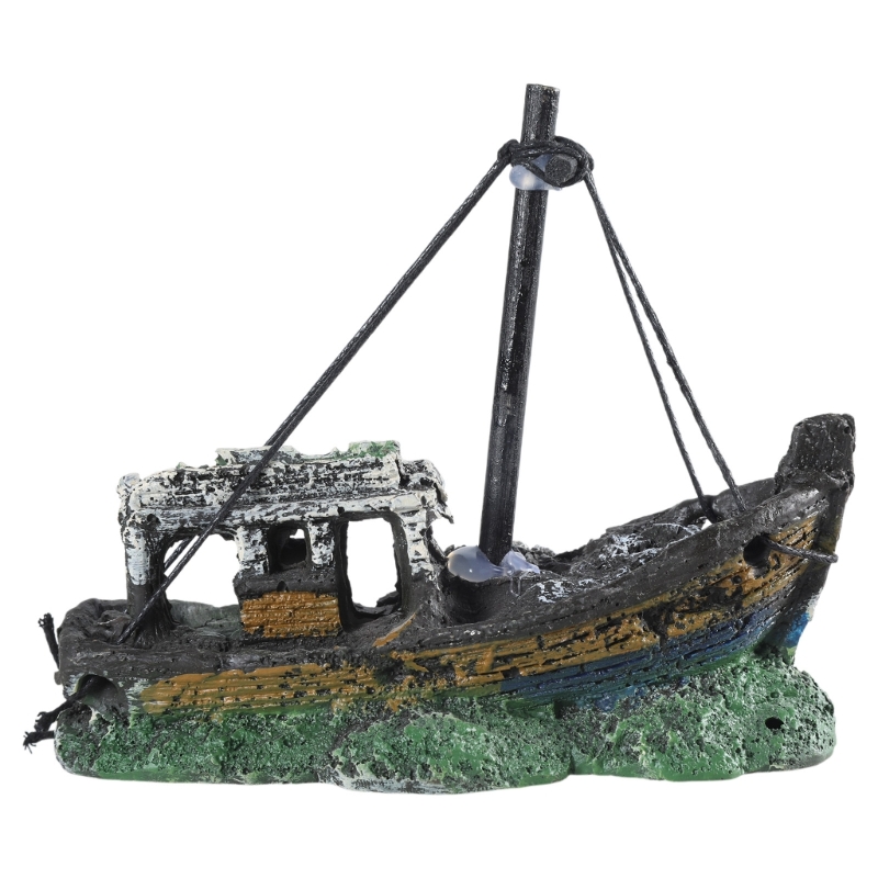 Decoración de barco hundido pa - Aquarium Fish Games reseña y precio